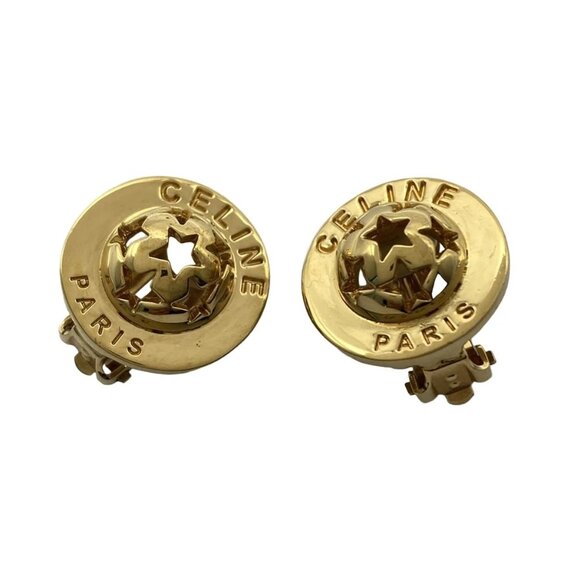 CELINE - Gold Hardware Clip On Earrings 266-070125 - Picture 1 of 3